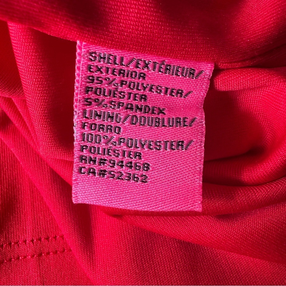 Betsey Johnson Size 8 Red Mini Dress Cocktail Faux Wrap Twist Slit - Picture 5 of 8